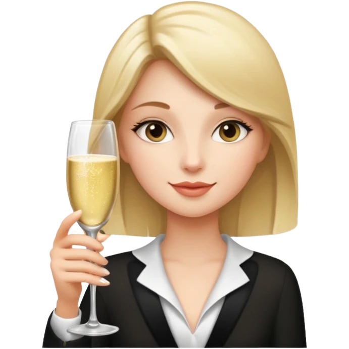 girl with sampine glass emoji