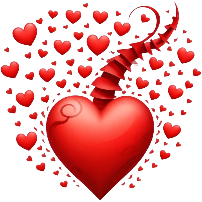 A tornado only made of red heart emojis emoji