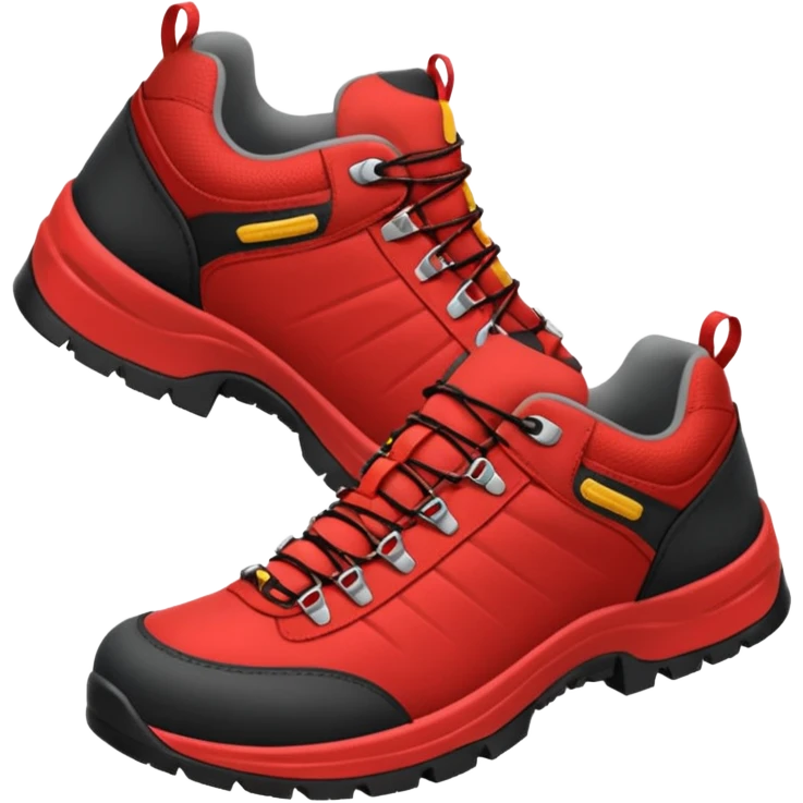 zapatilla de trekking con detalles en rojo emoji