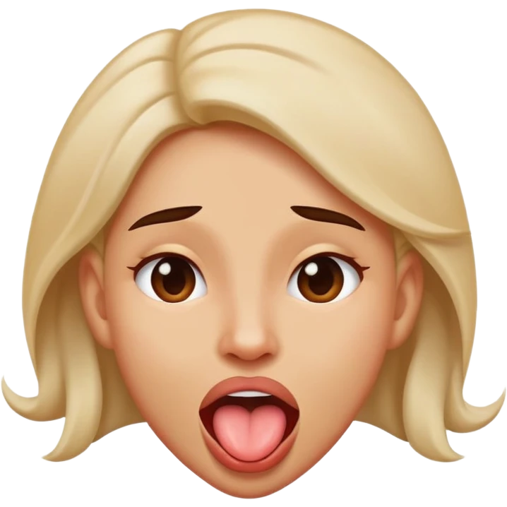 shaking her head and swinging her tongue out left and right emoji