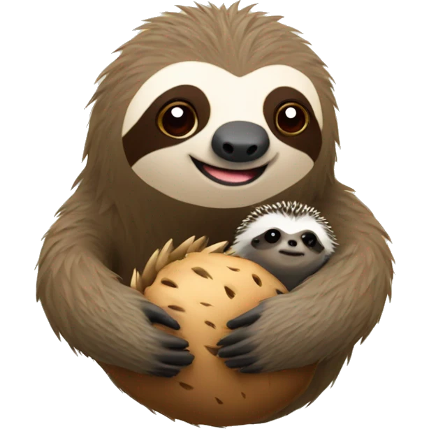 sloth with hedgehog emoji