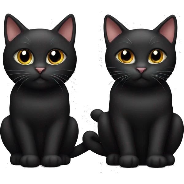 Black cat and tabby cat emoji