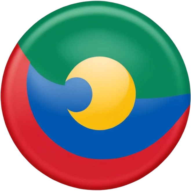 emoji de bandera gitana azul verde y círculo SOLO DE COLO ROJO en el centro  emoji