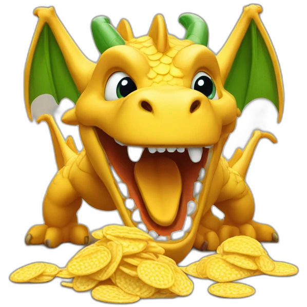 dragon qui mange du chips emoji