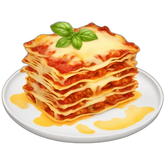 Plate of lasagna with some steam over it emoji