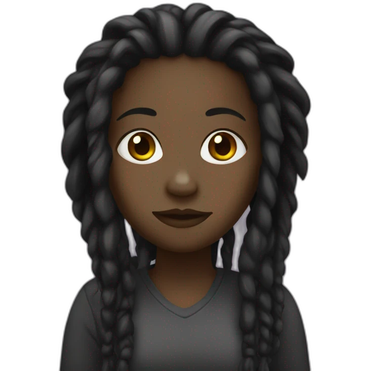 dark girl with dreadlocks emoji
