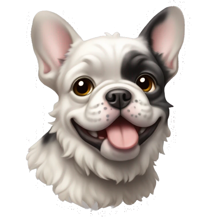 Merle fluffy Frenchie  emoji
