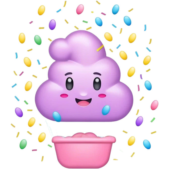 pastel floater with confetti emoji