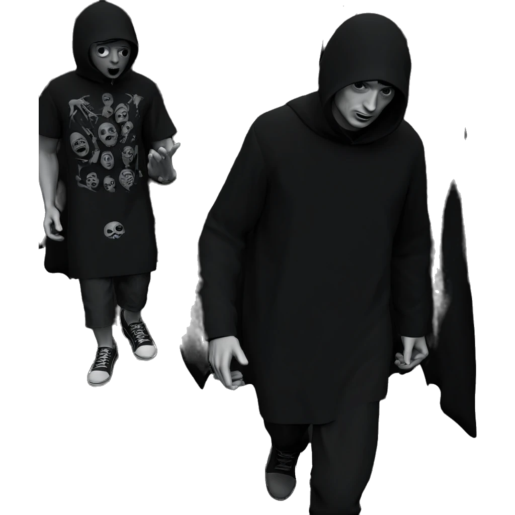 horror themed monochrome walk emoji