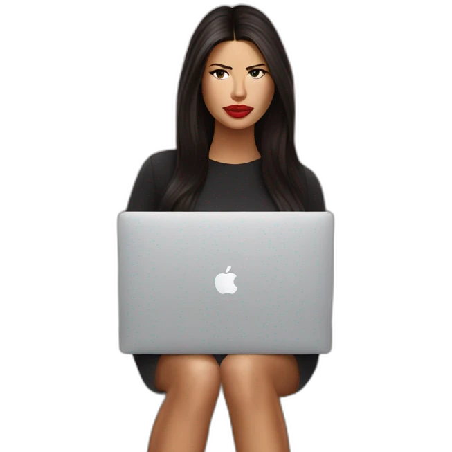 adriana-lima-with-a-macbook emoji