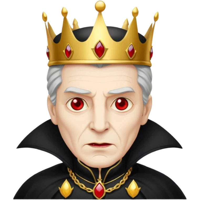 Vampire King, Elder vampire in royal black coat, wearing a crown, red eyes.
 emoji