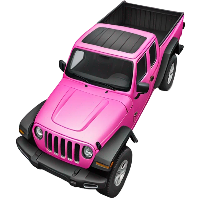 Realistic pink Jeep Gladiator truck. emoji