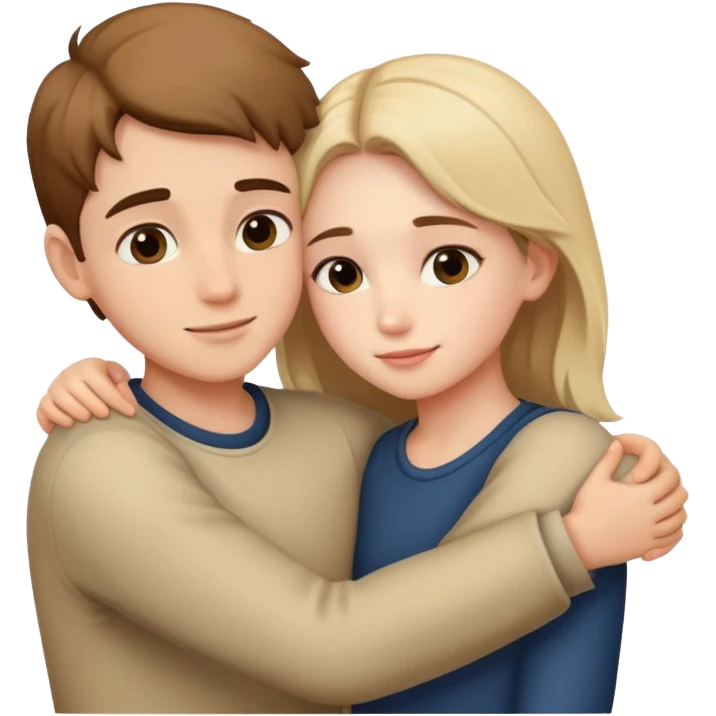 A boy and a girl huging emoji