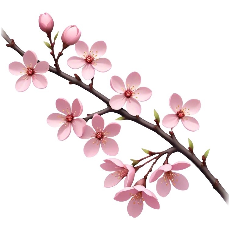 Cinematic Realistic Sakura Flowers on a Branch, depicted as delicate, soft pink blossoms gracefully adorning a slender, gently twisted branch, illuminated by subtle, warm natural light that accentuates their ethereal beauty and transient charm, poetic spring scene emoji