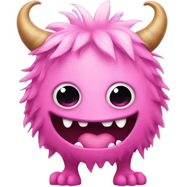 monster with hearts and pink and cute  emoji