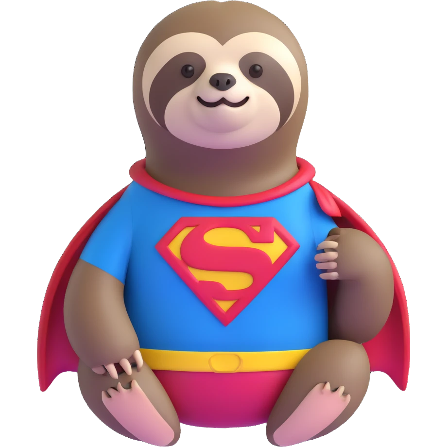 Sloth from The Goonies with Superman shirt emoji