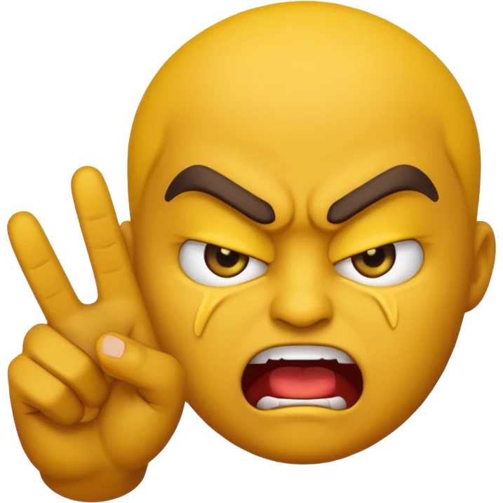 angry emoji with angry hand sign emoji
