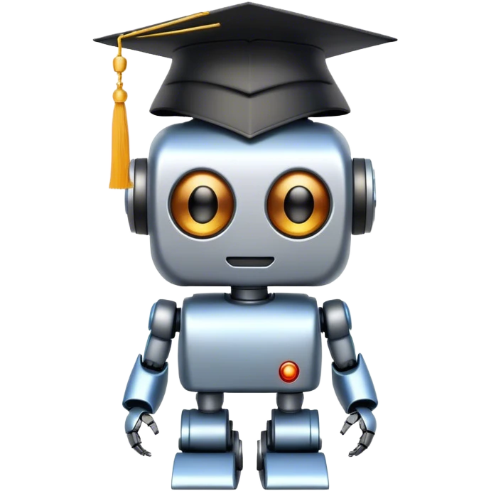 robot with graduation hat emoji