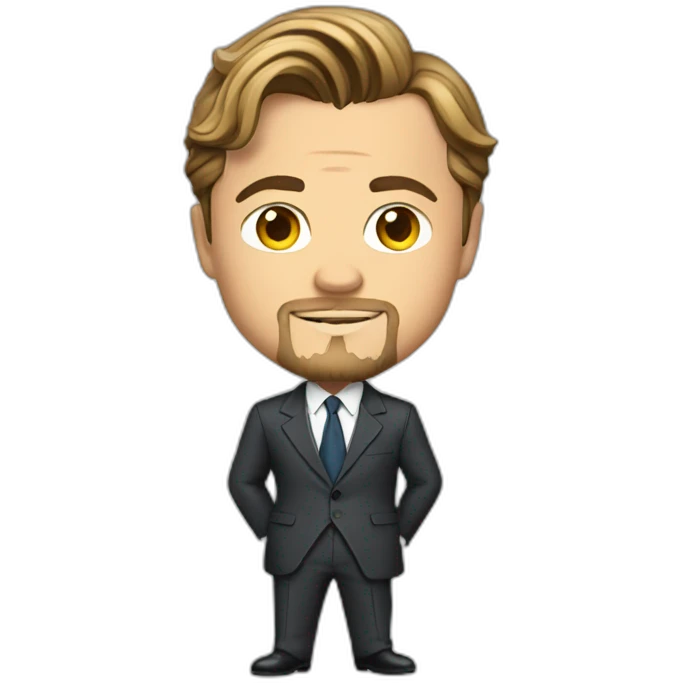 leonardo dicaprio cartoon wearing suit emoji