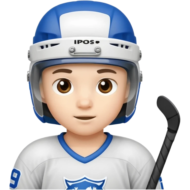 Kid playing ice hockey emoji