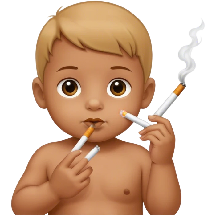 Baby with ciggy emoji