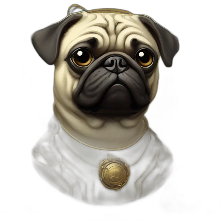A cyberpunk pug in Art Nouveau style during 1910 emoji