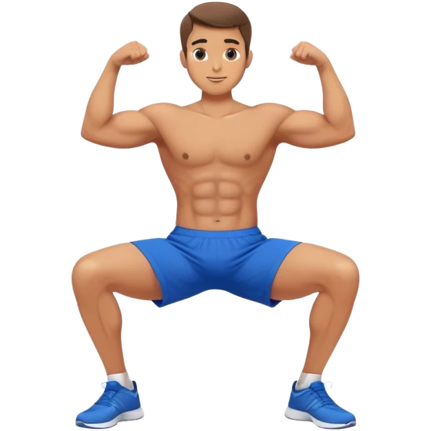 fit man with blue shorts stability ball exercises emoji