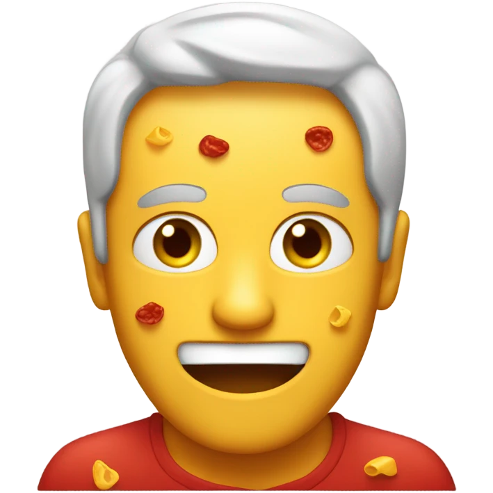 A man soaked in chili cheese emoji