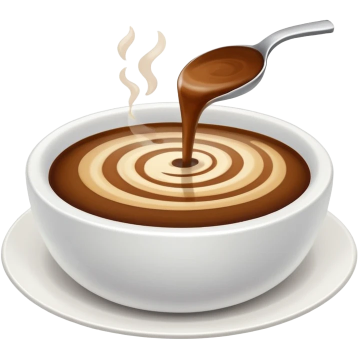 still brown liquid in white bowl emoji