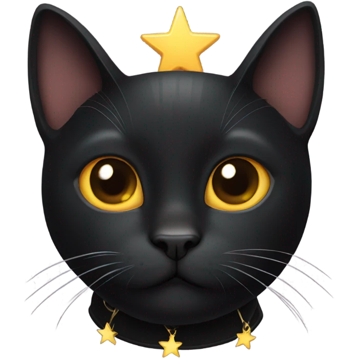 Black cat with a star collar  emoji