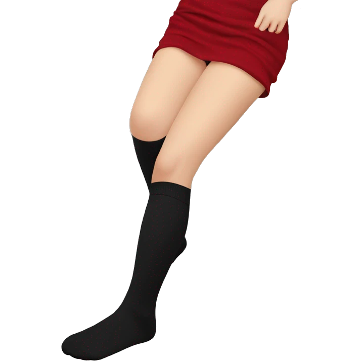 Plain Black over knee socks emoji