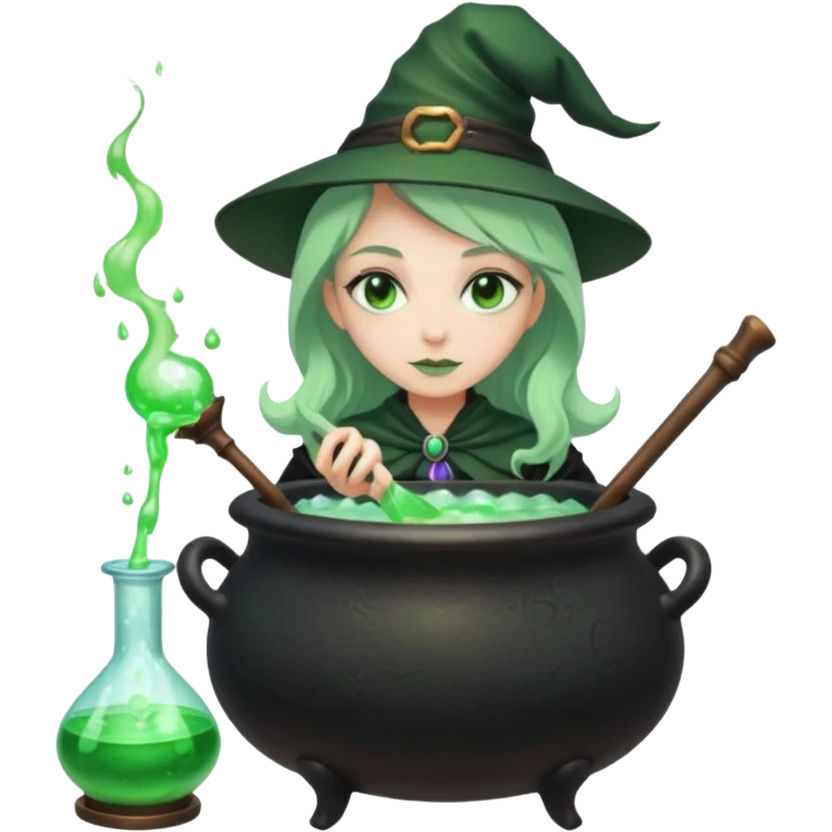 green witch cooking potion emoji