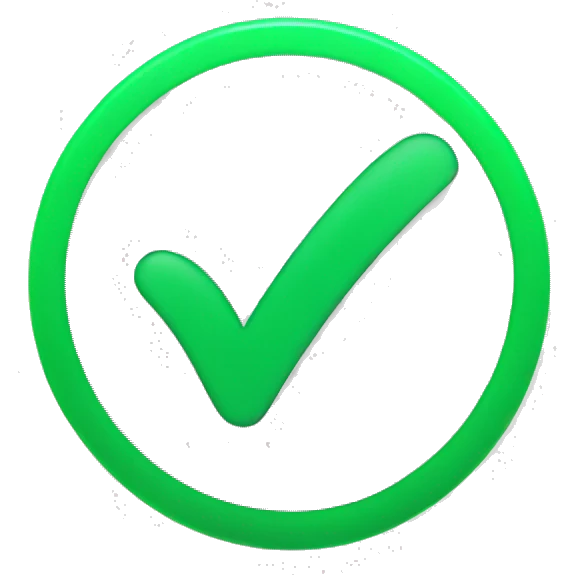Green circle with white tick inside emoji