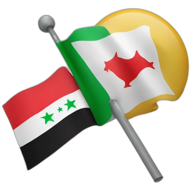 free syria and sang saka malaya flag crossed emoji