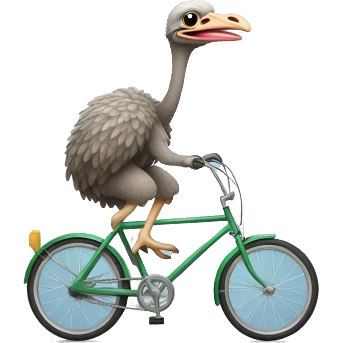 ostrich riding a bike emoji