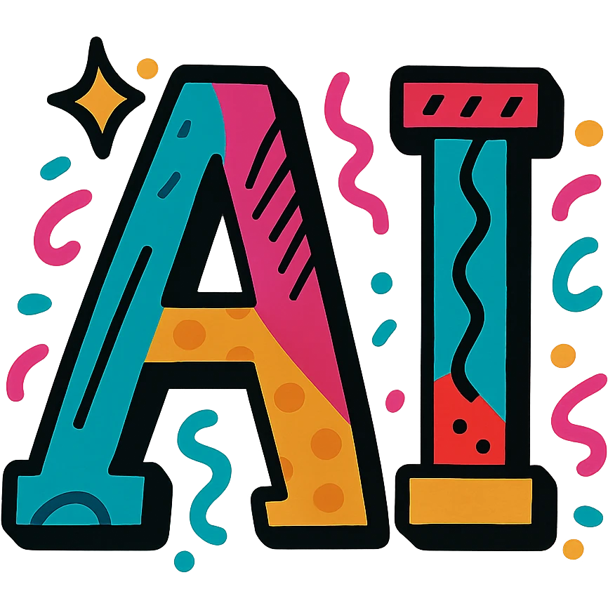 the letters AI in a creative style, no specific theme emoji