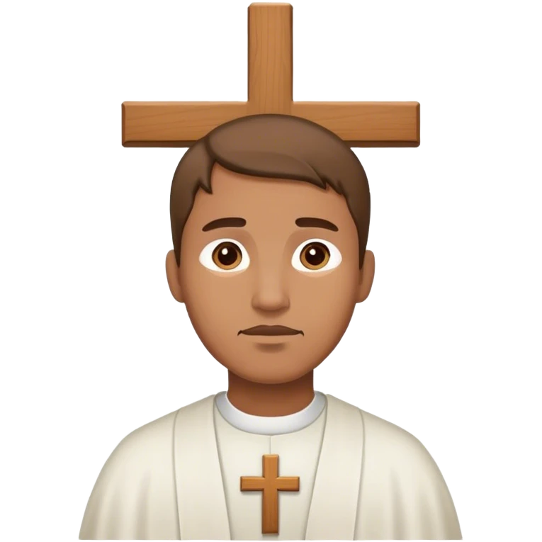 Ash Wednesday, man with a cross on forehead from church emoji