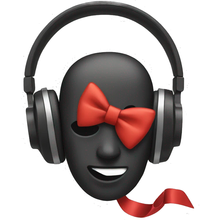 Headphones with a bow emoji
