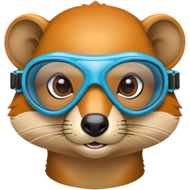 mongoose wearing snorkel goggles emoji