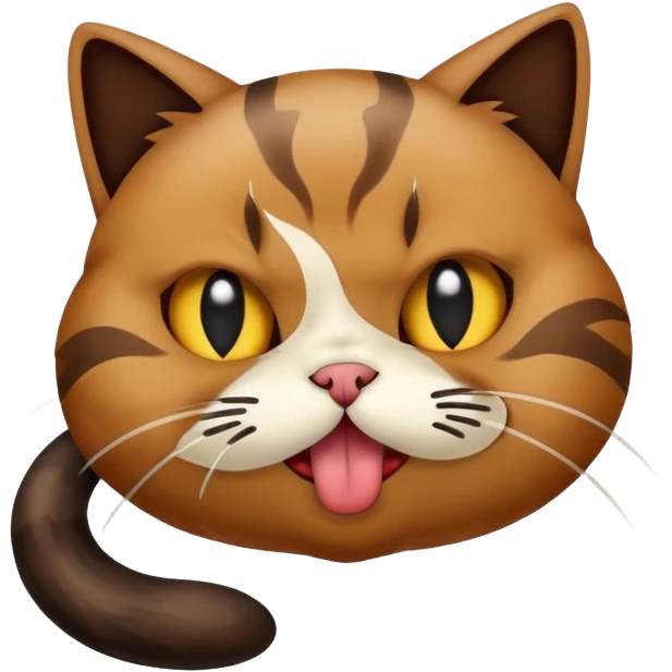 Cat licking poop emoji