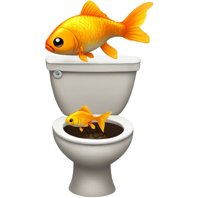 Gold fish taking a poop  emoji