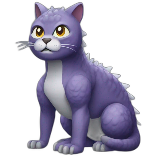 Godzilla cat style emoji
