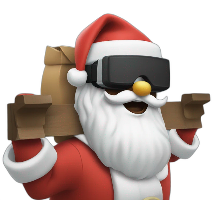 Santa in sledge in vr headset emoji