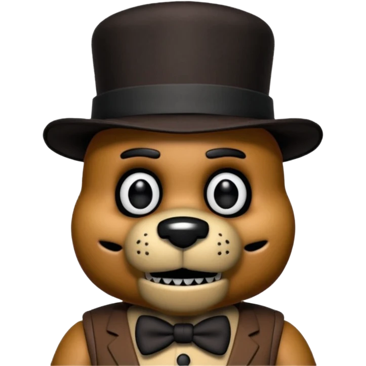 Freddy Fazbear with black and tiny hat from Five Nights At Freddy's Movie emoji