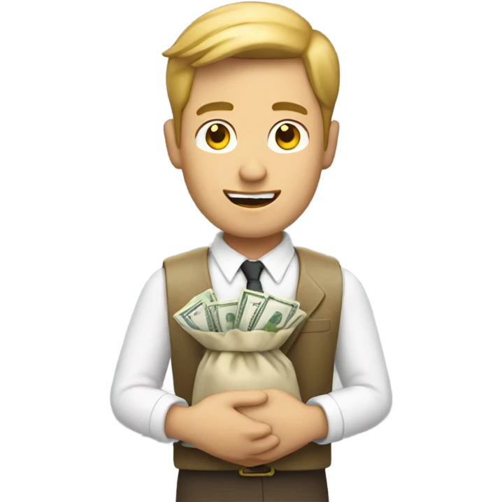 White guy with a money bag emoji