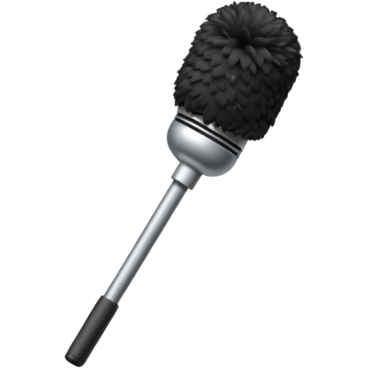 boom fluffy microphone with stick emoji