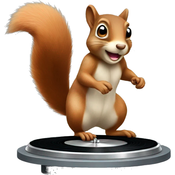 Squirrel standing at turntable emoji