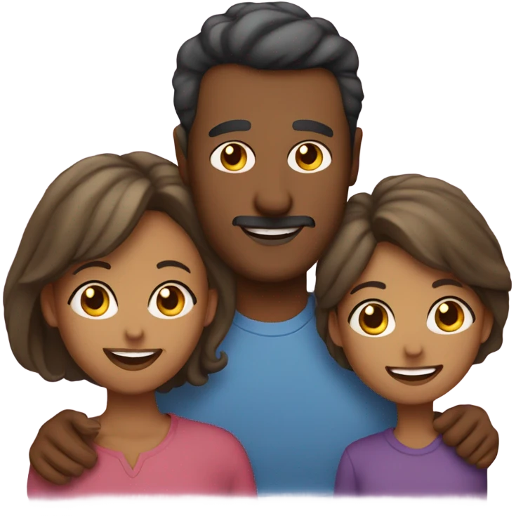 Mom and dad, with two daughters and a son emoji