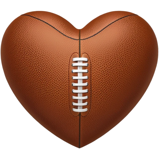 heart shaped American football ball brown emoji