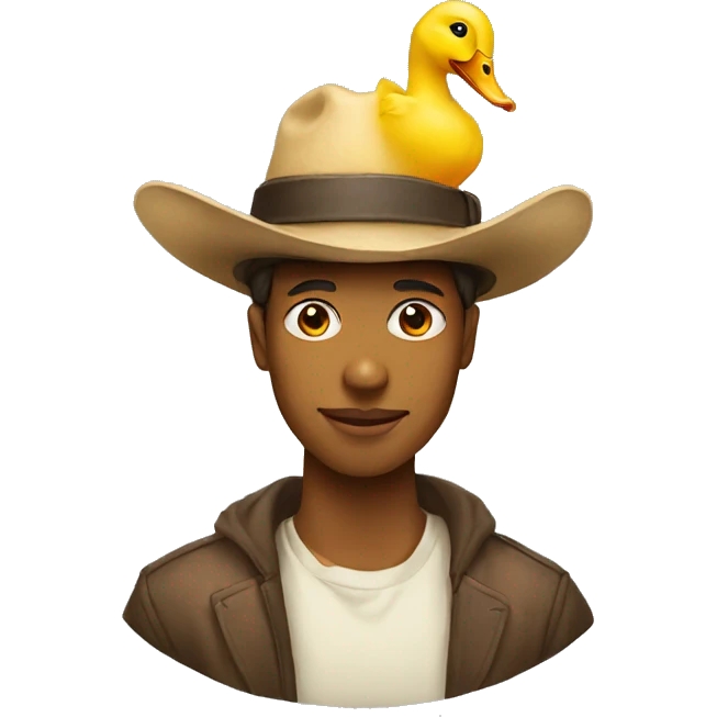 person in hat that looks laike ducks head emoji